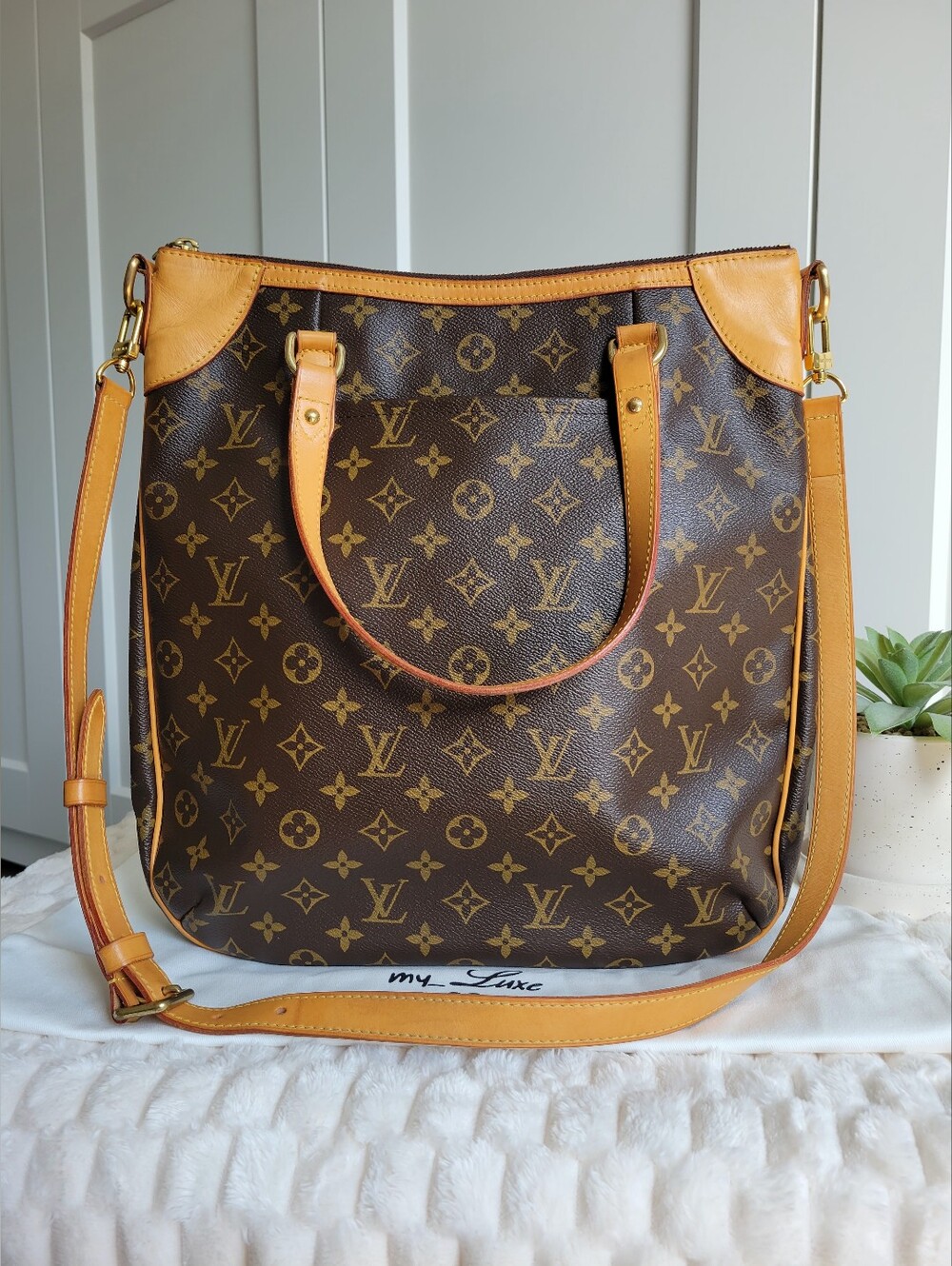 💕Louis Vuitton ODEON Gm Brown Monogram Canvas Satchel Shoulder Bag